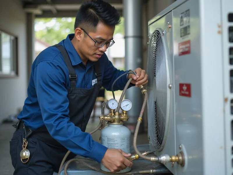 Proses isi gas aircond